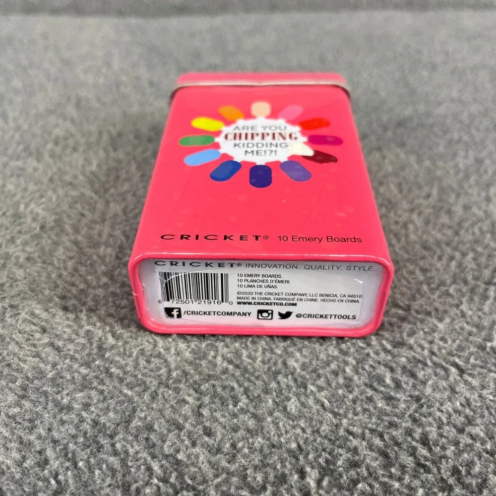 Cricket‎ 10 Emery Boards Nail Files Pink Tin Set Happy Bobby Pins